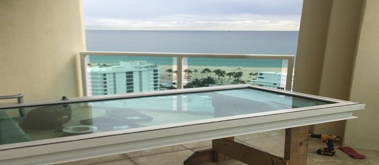 Fleetwood sliding glass door impact glass and roller wheel replacement for Fort Lauderdale, Miami, Cape Coral, Bal Harbour, Naples Florida