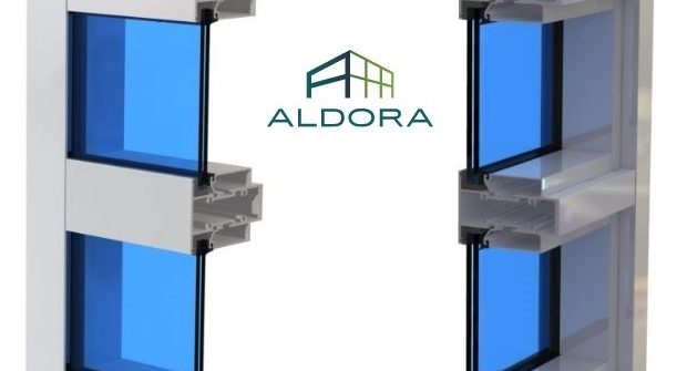 Aldora impact storefront window display showing the frame components and impact glass glazed into the frame.